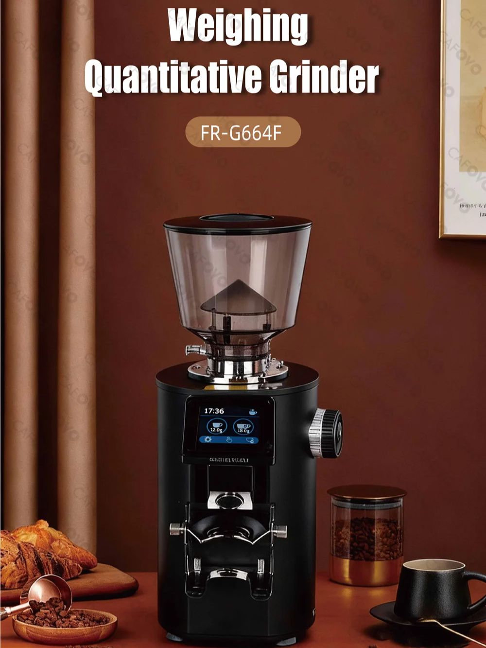 Coffee Grinder Burr Flat - CAFOVO G664F Профессиональная количественная кофемолка с