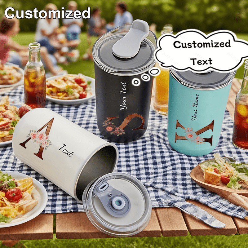 Coffee Equipment For Camping - Персонализированный термос с цветочным монограммным принтом,