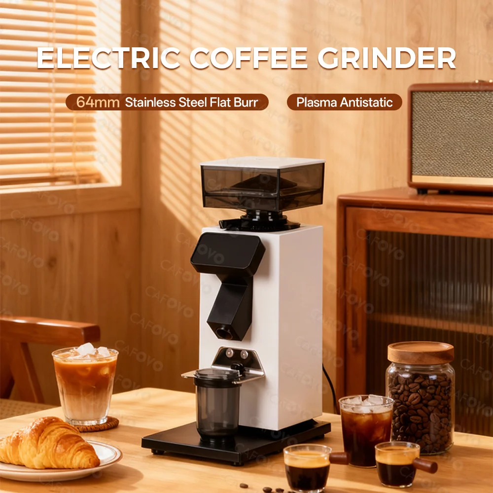 Coffee Grinder Burr Flat - Кофемолка CAFOVO G964F с таймером дозирования,
