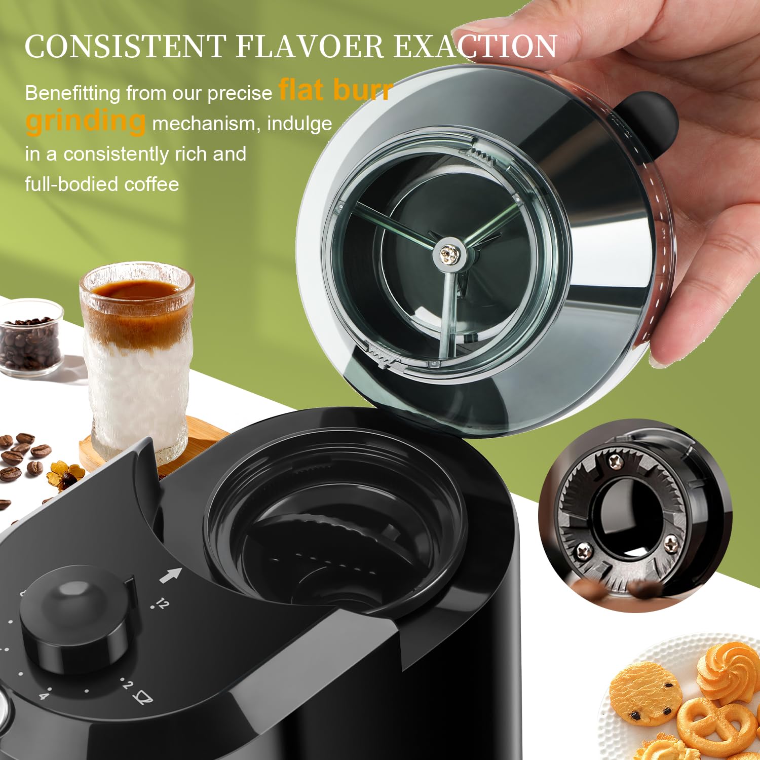 Автоматическая мельница Wancle – обзор и цена Coffee Grinder Burr Flat