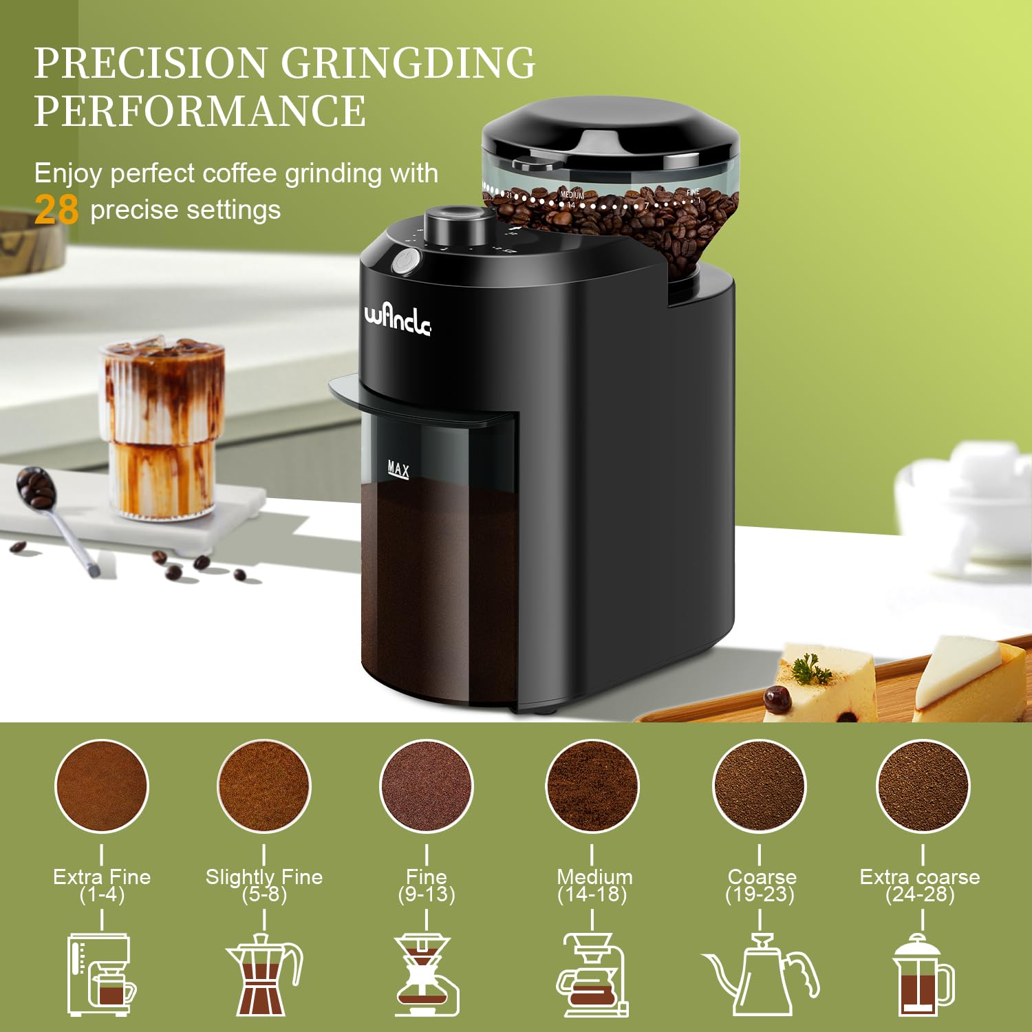 Автоматическая мельница Wancle – обзор и цена Coffee Grinder Burr Flat